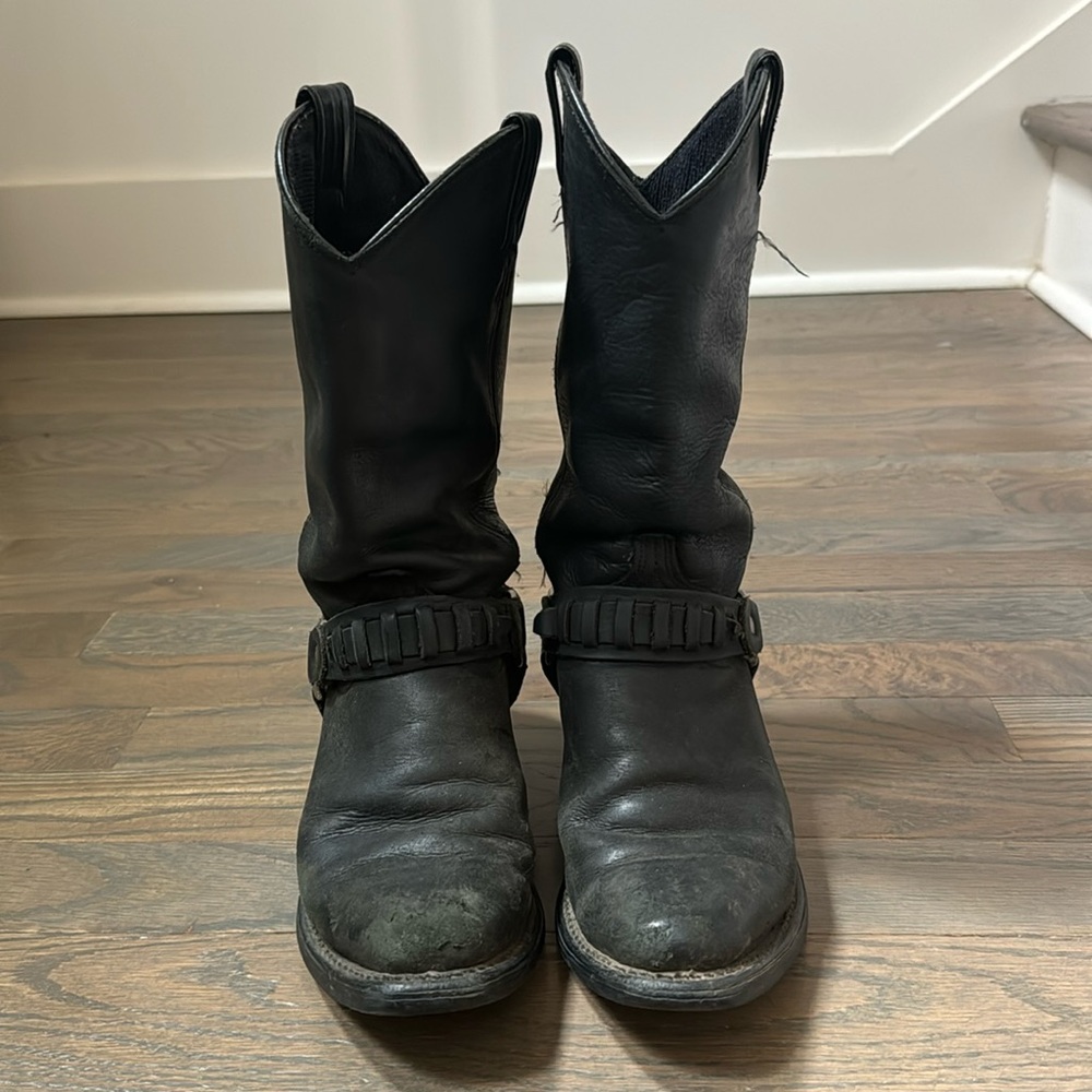 Black Leather Cowboy Boots size 7